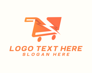 Supermarket - Lightning Push Cart logo design