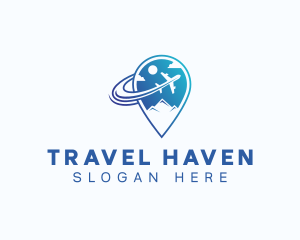 Tourist - Tourist Airplane Location logo design