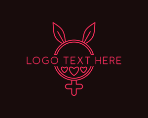 Naughty - Seductive Bunny Headband logo design