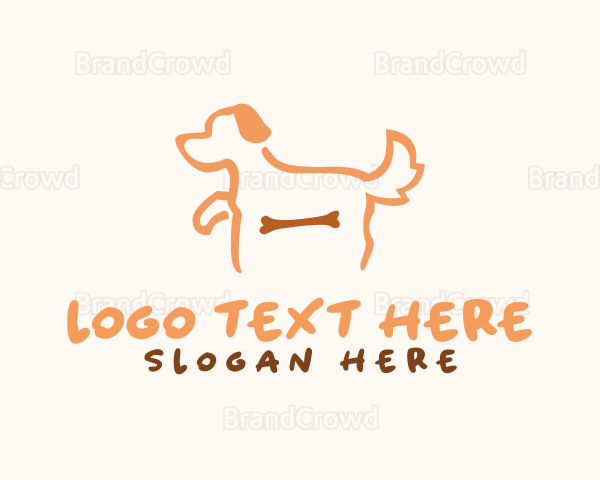 Dog Bone Outline Logo