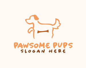 Dog Bone Outline logo design