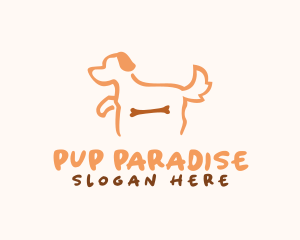 Dog Bone Outline logo design