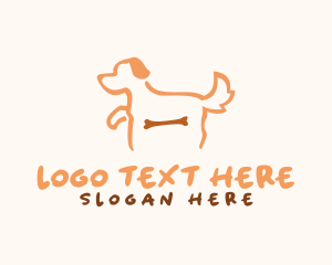 Dog Walker - Dog Bone Outline logo design