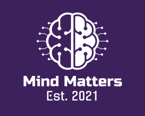 Neurology - Digital Tech Brain Intelligence logo design