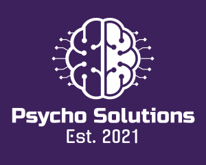 Psycho - Digital Tech Brain Intelligence logo design