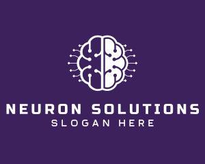 Neuron - Digital Tech Brain Intelligence logo design