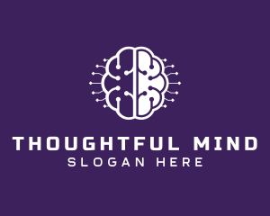 Thinking - Digital Tech Brain Intelligence logo design