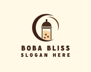 Boba - Milk Tea Drink logo design