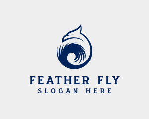 Falcon Bird Feather logo design