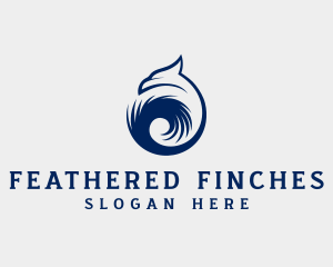 Falcon Bird Feather logo design