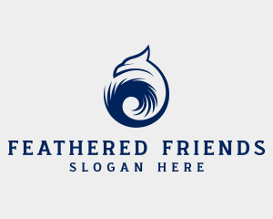 Falcon Bird Feather logo design