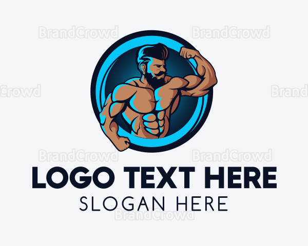 Bodybuilding Neon Fitness Gym Logo