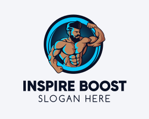 Motivation - Bodybuilding Neon Fitness Gym logo design