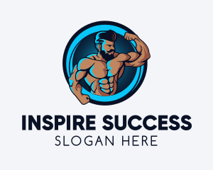 Motivation - Bodybuilding Neon Fitness Gym logo design
