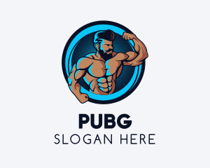 Body - Bodybuilding Neon Fitness Gym logo design