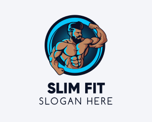 Weightloss - Bodybuilding Neon Fitness Gym logo design