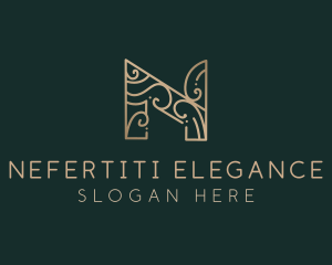 Elegant Decorative Letter N logo design