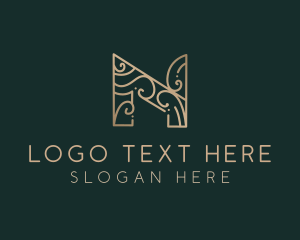Company - Elegant Decorative Letter N logo design