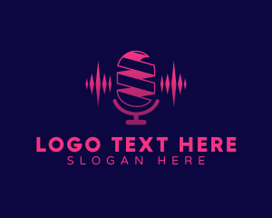 Singer - Podcast Mic Music logo design