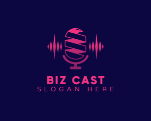 Singer - Podcast Mic Music logo design