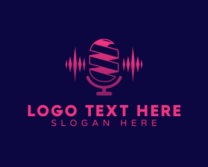 Podcast - Podcast Mic Music logo design