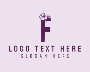 Purple - Hibiscus Spa Letter F logo design