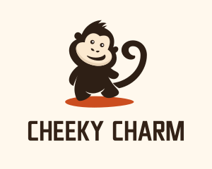 Cheeky - Happy Baby Monkey logo design