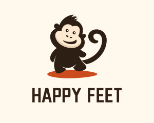 Happy Baby Monkey logo design