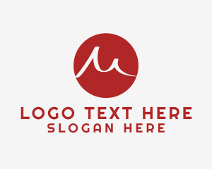 Illustrator - Red Circle Letter M logo design