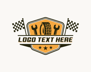 Shield - Racing Tire Automotive logo design