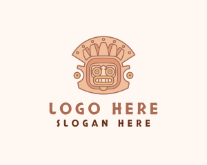 Ancient - Ancient Aztec Mask logo design