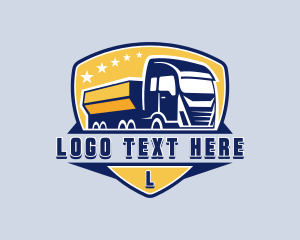 Trucker - Dump Truck Transport logo design