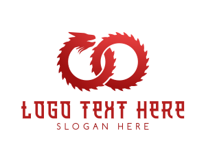 Mythical - Dragon Infinity Loop logo design