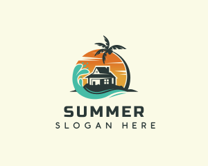 Summer Beach Resort Villa logo design