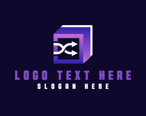 Stockroom - Cube Courier Arrow logo design