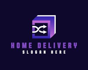 Cube Courier Arrow logo design