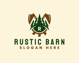 Rustic Lumberjack Woodworking logo design