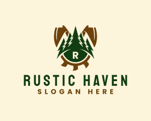 Rustic Lumberjack Woodworking logo design