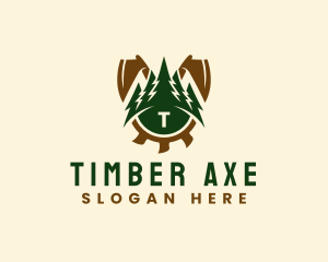 Rustic Lumberjack Woodworking logo design