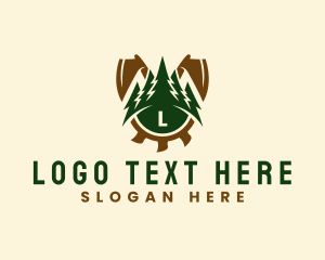 Wood - Rustic Lumberjack Woodworking logo design