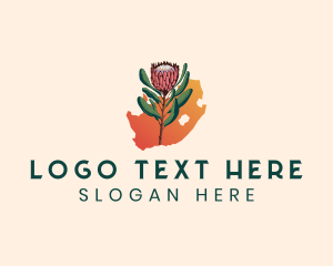 Map - South African King Protea logo design