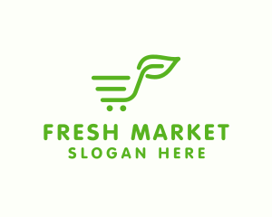 Market - Leaf Market Cart logo design