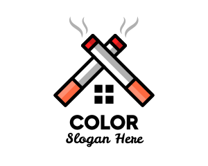 Cigar - Cigarette House Roof logo design