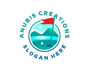 Golf Course Flag logo design