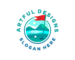 Golf Course Flag logo design