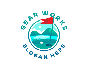 Golf Course Flag logo design