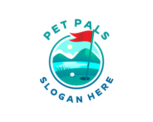 Golf Course Flag logo design