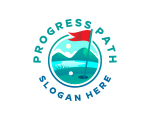 Golf Course Flag logo design