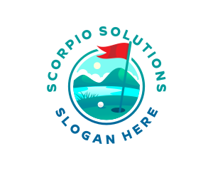 Golf Course Flag logo design