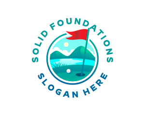 Golf Resort - Golf Course Flag logo design